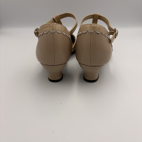 Hotter Comfort Concept Nude Leather T-Strap Kitten Heel VIVIENE Pumps Size 8.5 - Picture 5 of 7